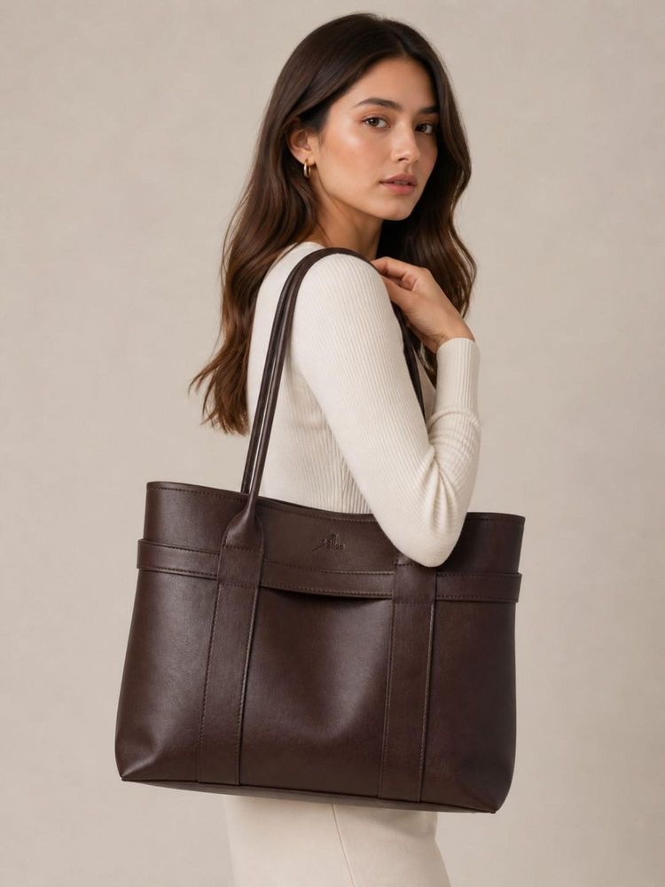 Yelloe Brown Expandable Tote Bag-picture-23