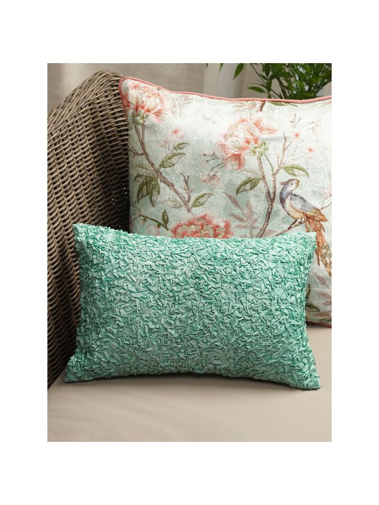 Pure Home + Living Blue Textured Rectangle Cushion Cover-image-47