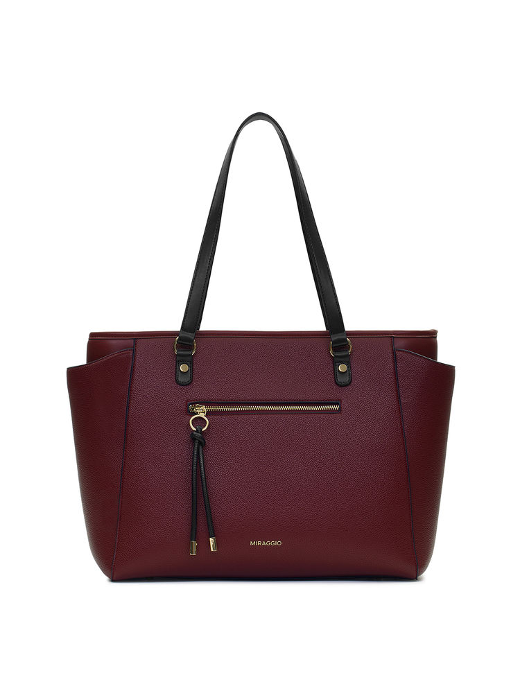 MIRAGGIO Maroon Abby Tote Bag (XL)-picture-16