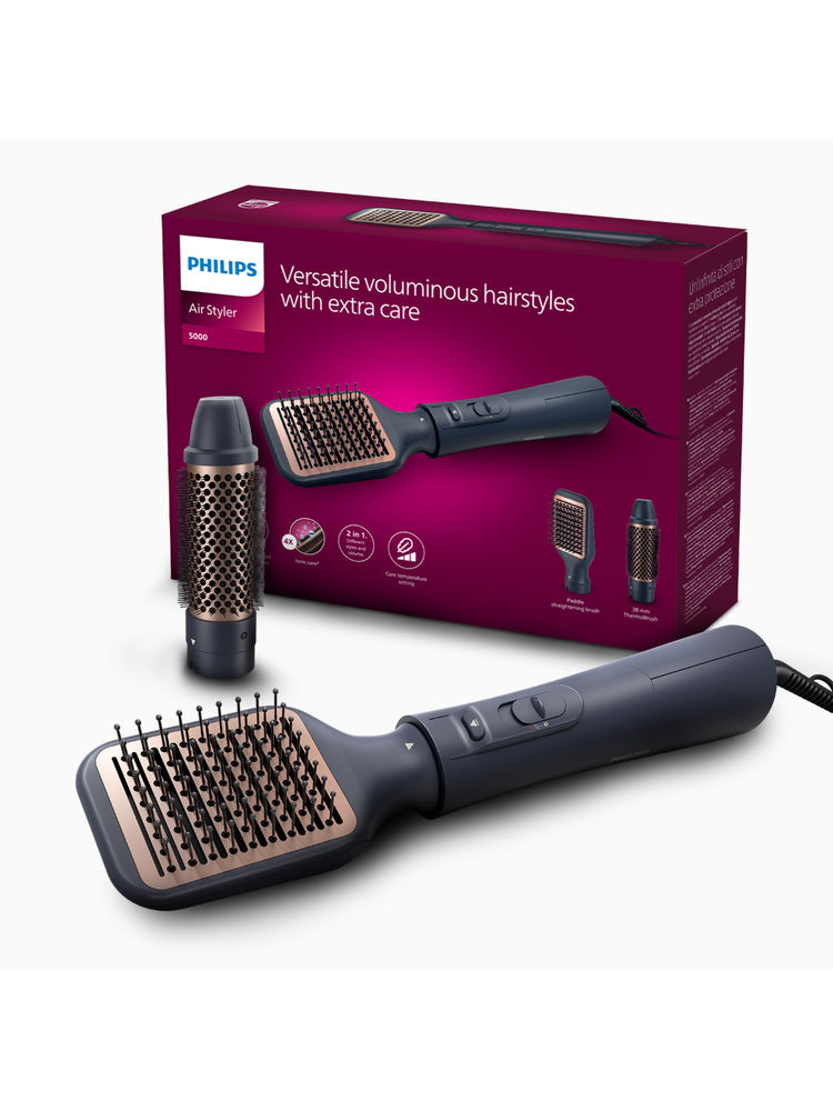 Philips 2-in-1 Airstyler 3X Volume & 50% Less Hair Breakage 2 Attachments For Straight & Wavy Look