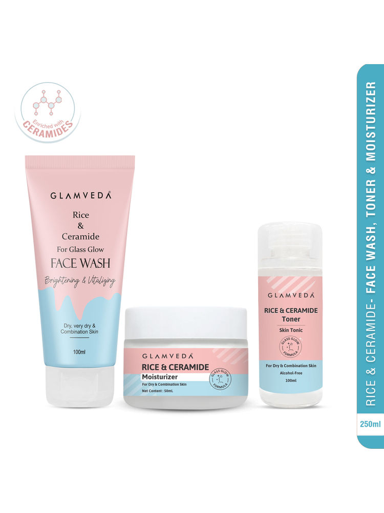 Glamveda Korean Glass Skin Rice & Ceramide 3 Step Skincare Combo-image-34