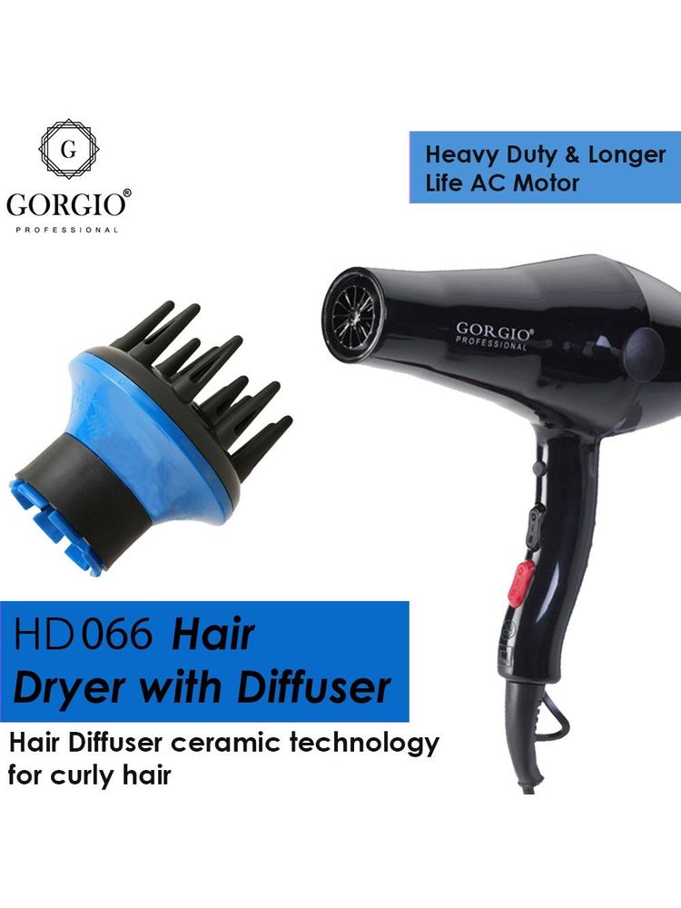 Gorgio Professional Premium AC Motor With Cool Shot HairDryer HD 066 (Unisex ,2Heat 2speed setting)-picture-25