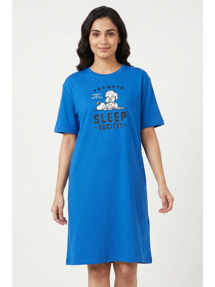 Zivame Daphne Peanuts Knit Cotton Loungewear Dress-picture-12