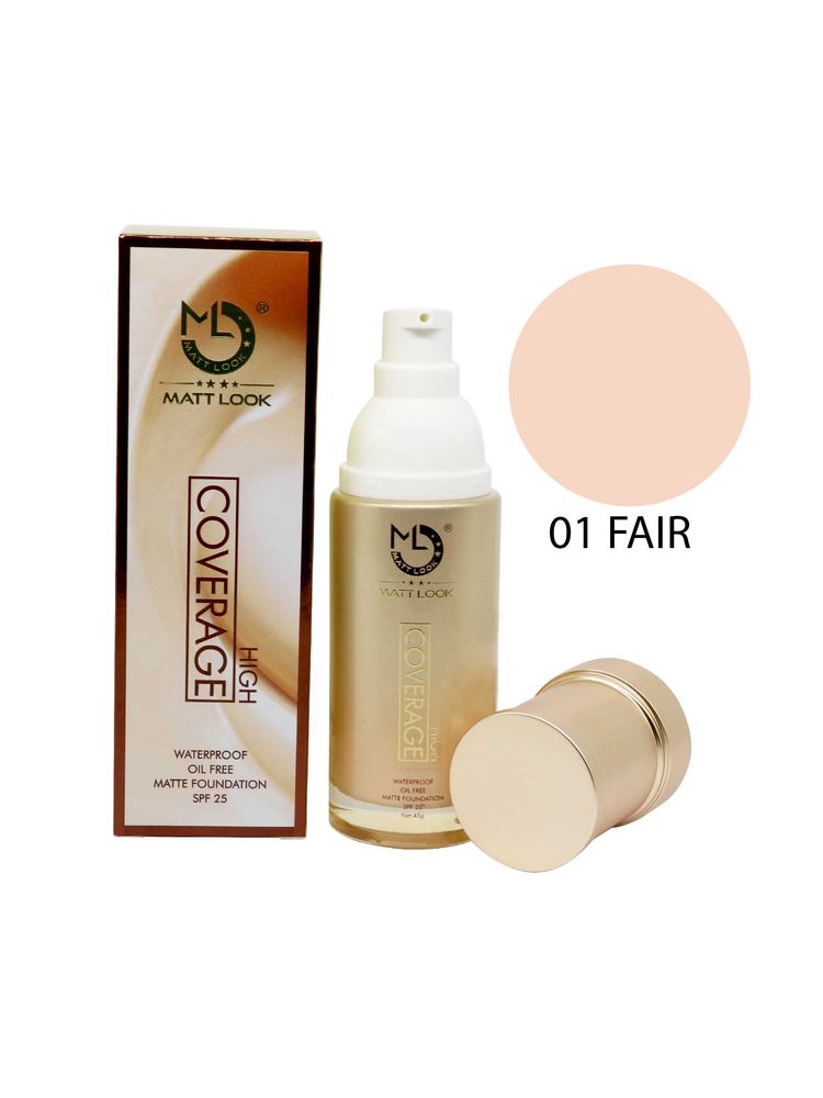 Matt look High Coverage Waterproof Oil Free Matte SPF 25 Foundation-image-16