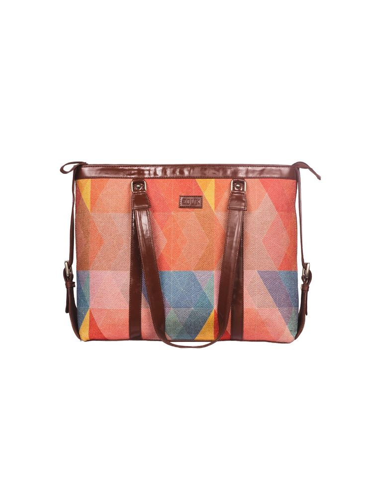 Zouk Womens Multicoloured Printed Office Shoulder Bag for 15.6 Inch Laptop-picture-11