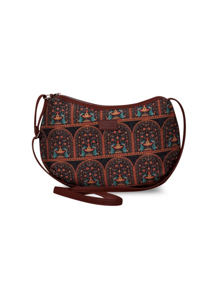 Zouk Womens Royal Indian Peacock Print Structured Shoulder Bag-picture-14