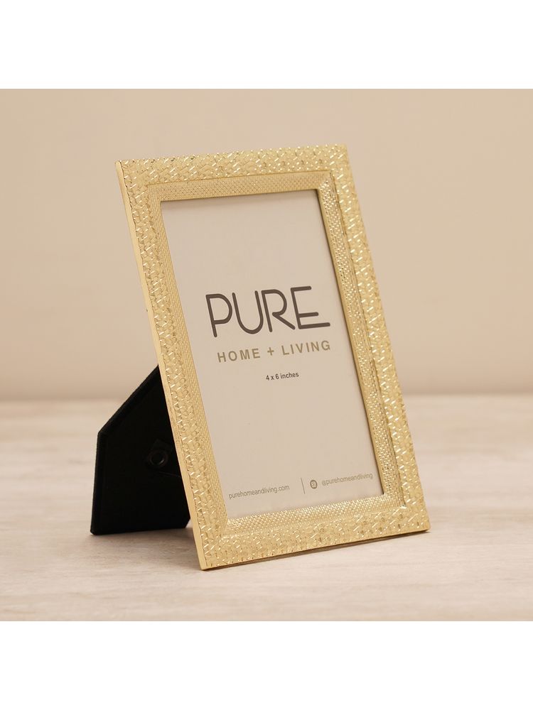 Pure Home + Living Gold Plated Textured Metal Photo Frame - Small-image-36