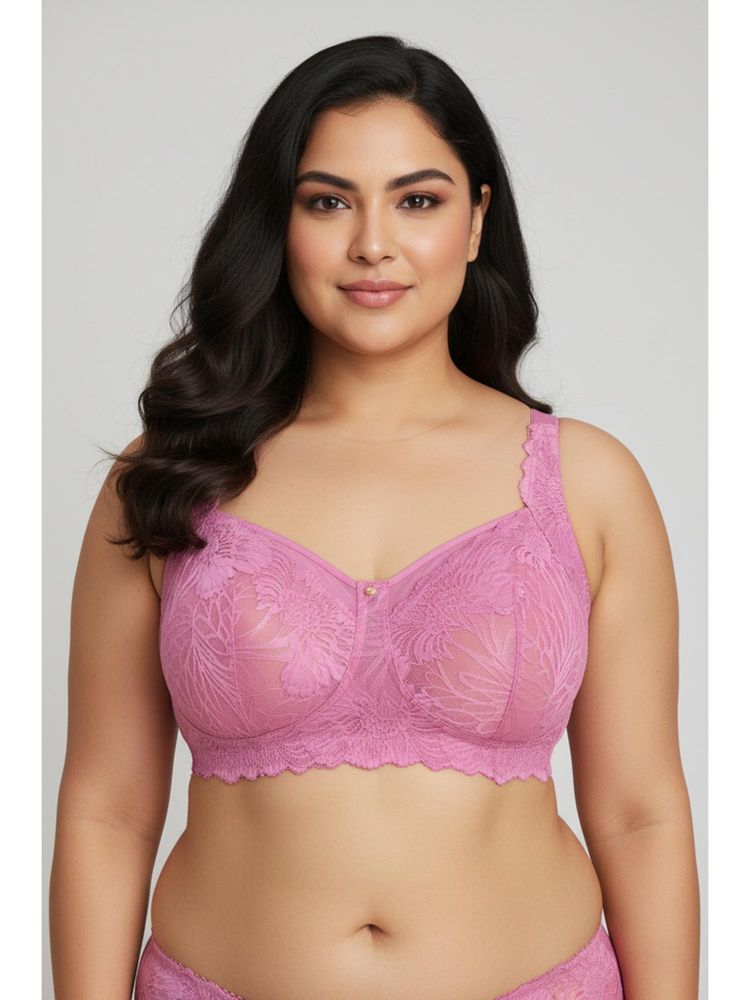 Zivame Bridal Boudoir Double Layered Non Wired Full Coverage Super Support Bra-Violet-image-36