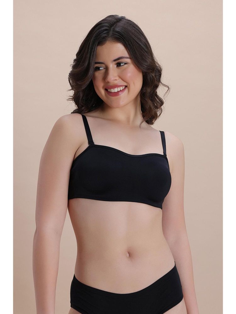 Zivame Double Layered Non Wired Medium Coverage Strapless Bra - Black-picture-35