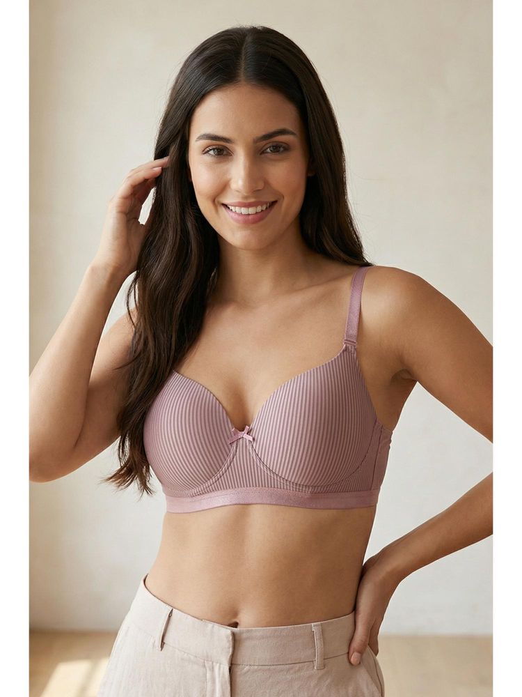 Zivame Padded Non Wired 3/4Th Coverage T-Shirt Bra - Pink-picture-17