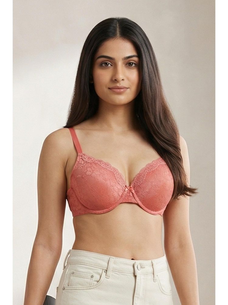 Zivame Padded Wired 3/4Th Coverage Lace Bra - Lantana-picture-11