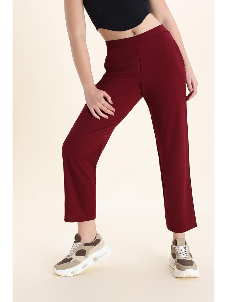 Zivame Knit Poly Lounge Pant - Cerise-picture-22