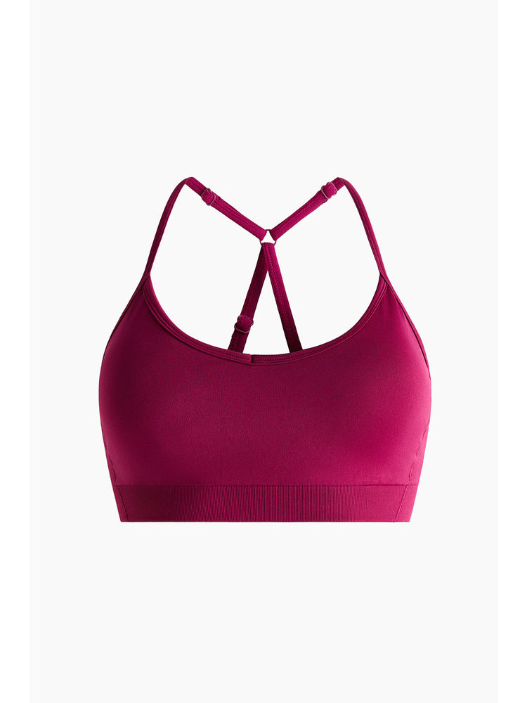 H&M Women Pink Medium Support Seamless sports bra with DryMove-picture-37