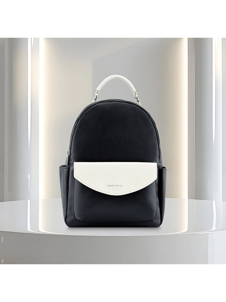fastrack accessories Fastrack Colorblocked Backpack with Adjustable Shoulder Straps - Black-picture-13