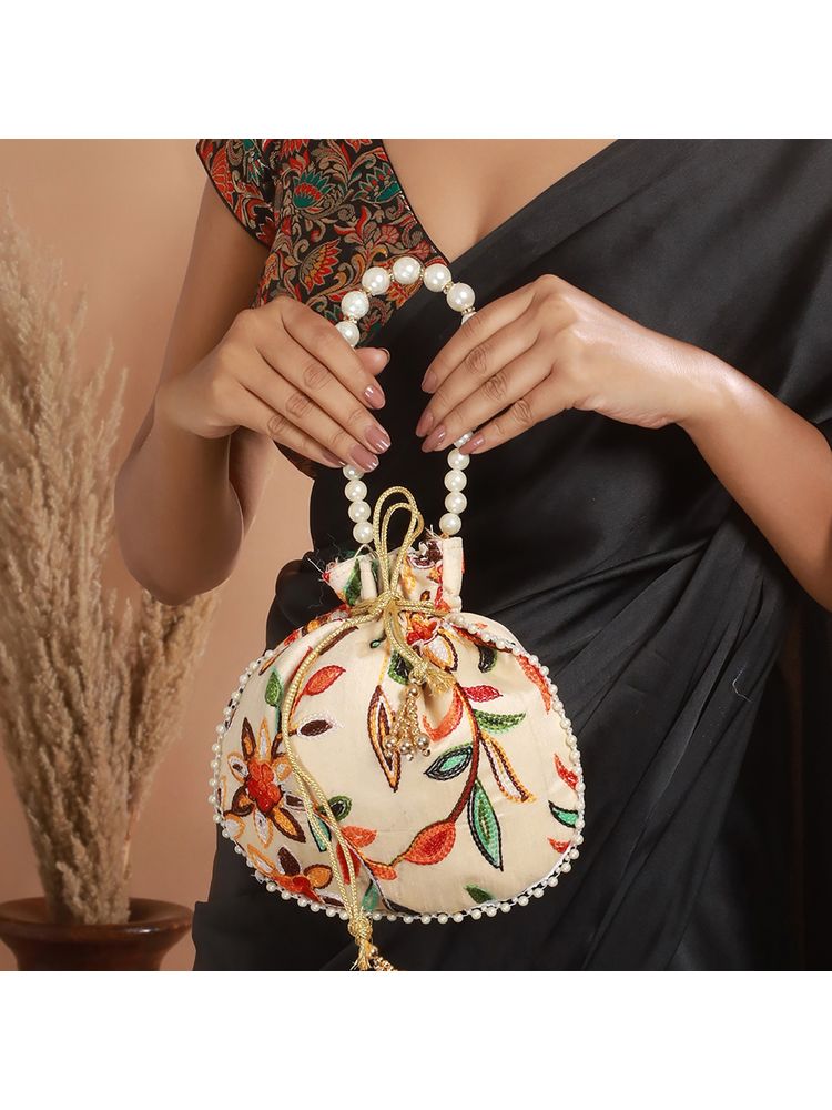 Aatmana Multi-Colored Leaf Pattern Polti Bag-image-30