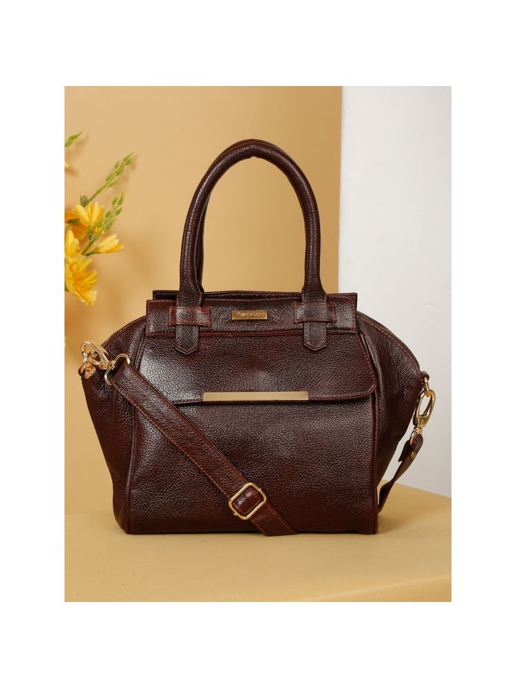 Teakwood Leather Brown Shoulder Bag with Detachable Strap-picture-18