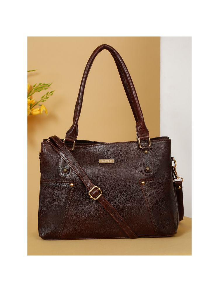 Teakwood Leather Brown Shoulder Bag with Detachable Strap-picture-16