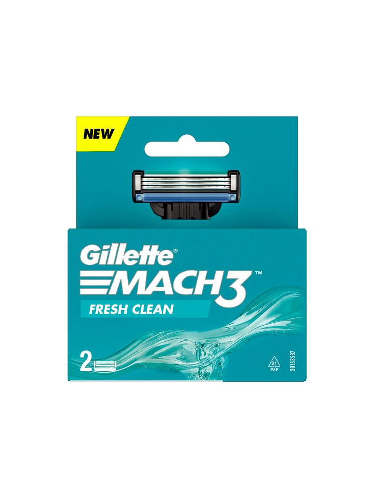 Gillette Mach 3 Manual Shaving Razor Blades for men (pack of 2 cartridges)