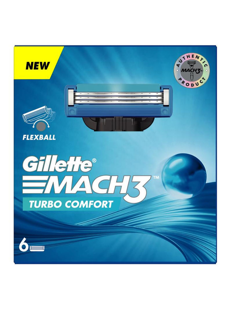 Gillette Mach Turbo 3 Shaving Blades for men (Pack Of 6 Cartridges)-picture-40