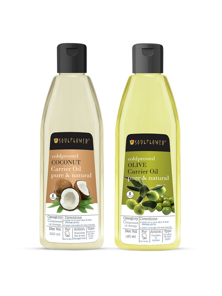 Soulflower Extra Virgin Coconut & Olive Oil Hair Care Super Saver Combo
