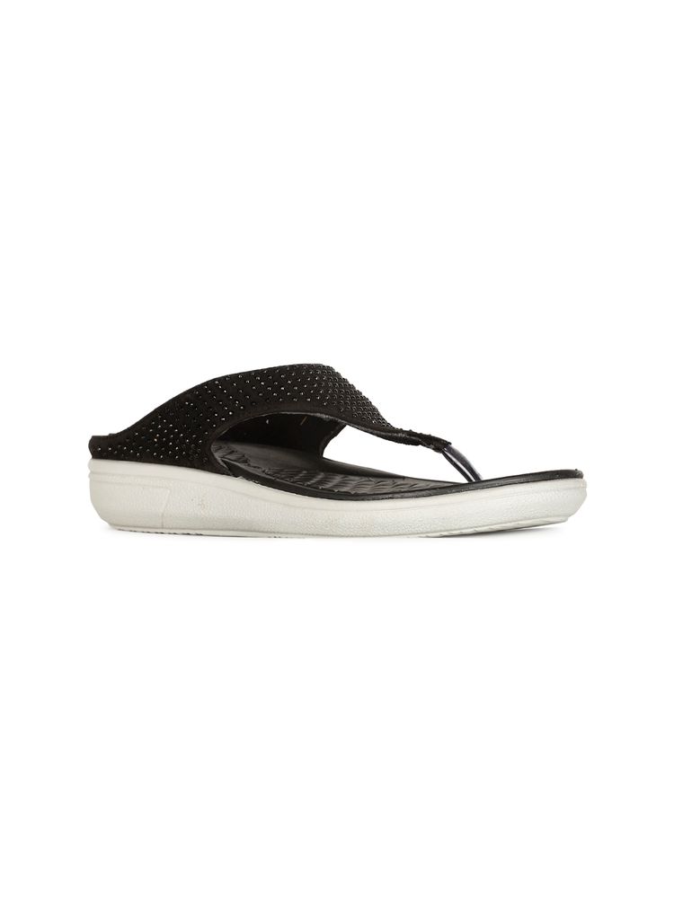 Bata Blossom Women Black Flipflops-picture-17