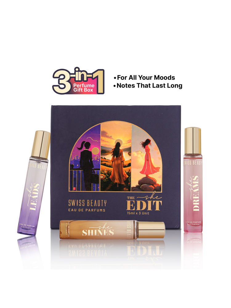 Swiss Beauty The She Edit , 3-In-1 Perfume Gift Box-image-44