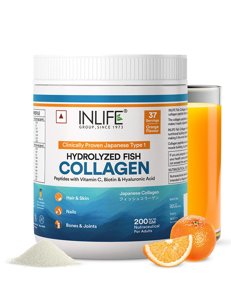 Inlife Japanese Fish Collagen Powder for Skin & Hair Collagen Supplements (Orange)-picture-37