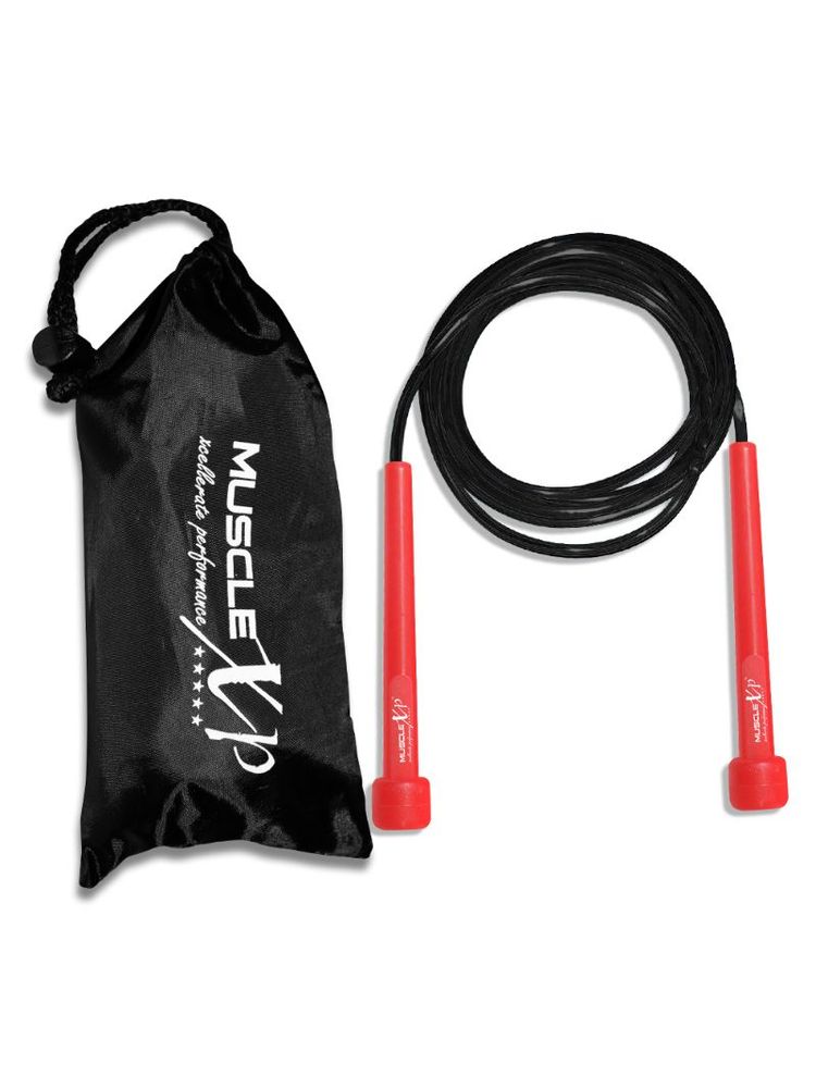 MuscleXP Skipping Rope (Jumping Rope) For Men, Women & Children, Jumping Rope For Kids (Red / Black)