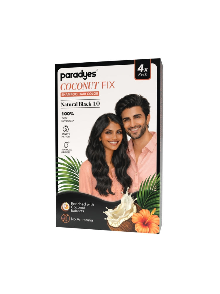Paradyes Coconut Fix Shampoo Hair Color Natural Black 1.0 - Pack Of 4-image-19