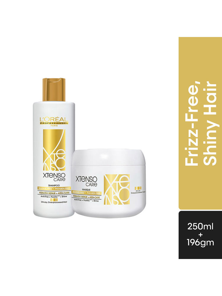 L'Oreal Professionnel Xtenso Care Sulfate Free Shampoo & Masque Combo For Frizz-Free, Shiny Hair