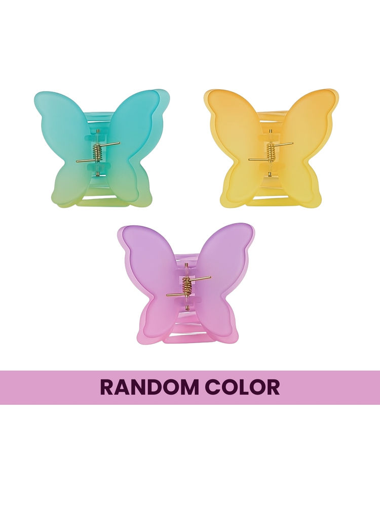 Matra Butterfly Claw Clip Matte Hair Clutcher Double Shaded Dual Color Gradient Big Pin Clutches-image-42