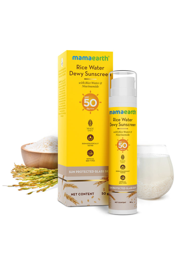 Mamaearth Rice Water Dewy Sunscreen For Tan Protection SPF 50 PA++++-image-20