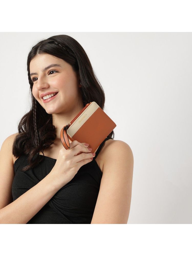 fastrack accessories Fastrack Tan Colour-Blocked Wallet with Wristlet-picture-15