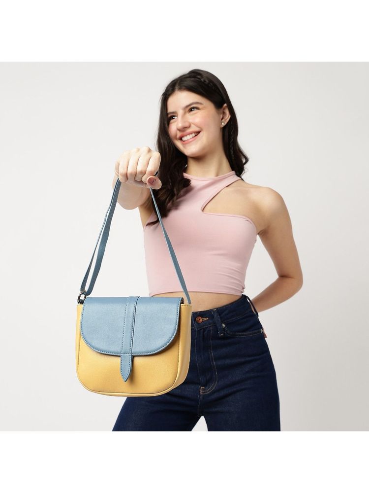 fastrack accessories Fastrack Blue Color-Blocked Sling Bag for Women-picture-22