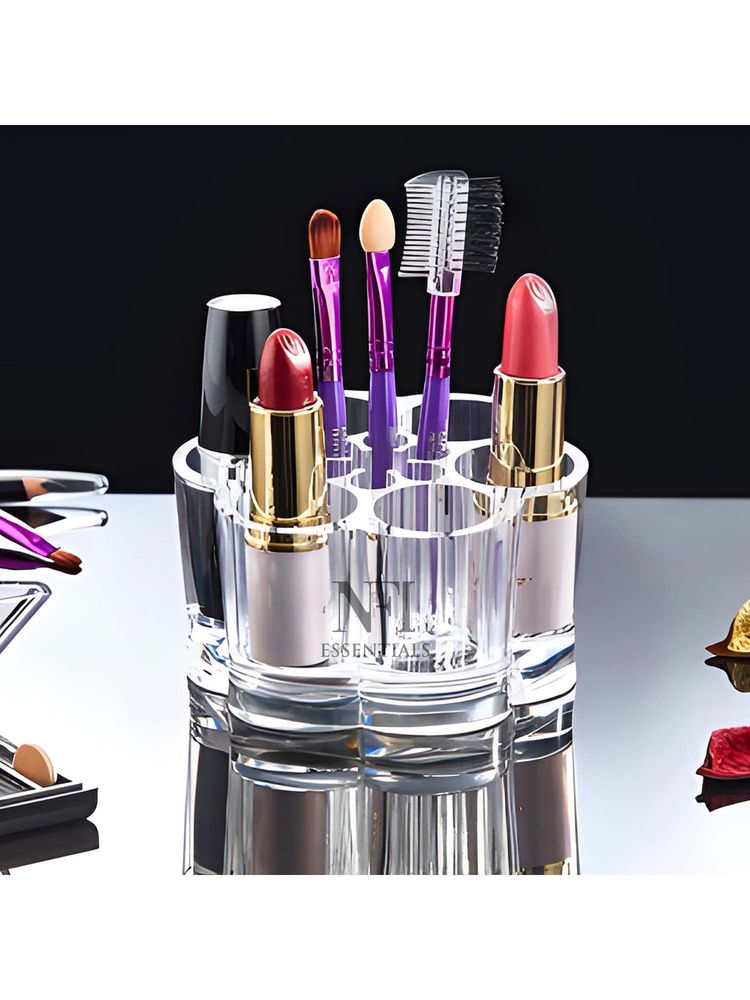 NFI Essentials Acrylic Lipstick & Brush Organizer - 7 Slot Makeup Holder Stand for Vanity, Bathroom-image-12