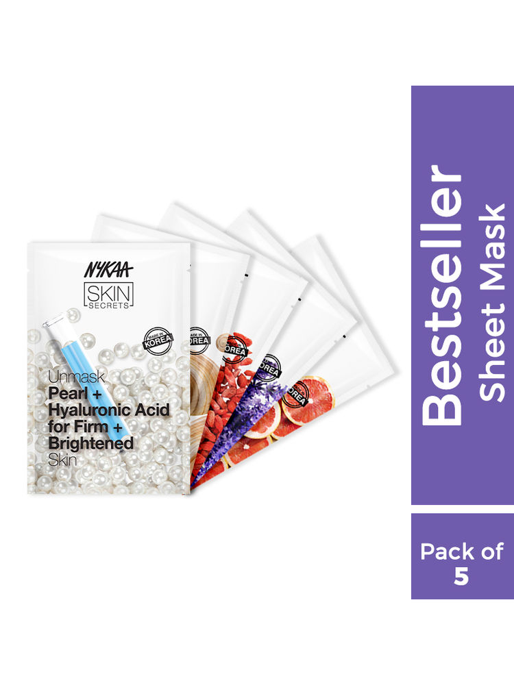 nykaa skin Nykaa Naturals Skin Secrets Potent Ingredients Sheet Mask Combo (Pack Of 5)-picture-12