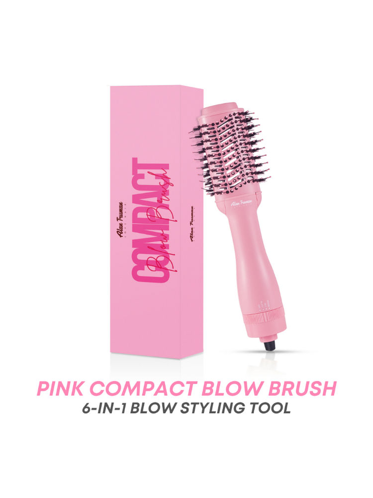 Alan Truman Blow Dryer Brush For Everyday Blowouts & Blow-styling At Home - Compact Pink