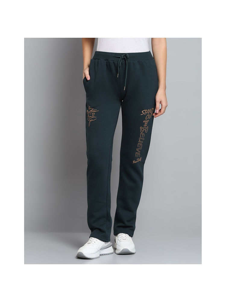 Monte Carlo Women Printed Green Drawstring Mid Rise Regular Fit Trackpant-picture-27