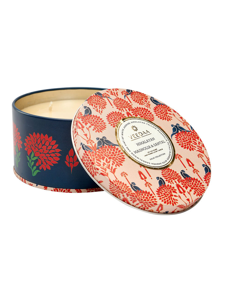 Veedaa Himalayan Magnolia & Santal 3 Wick Tin Scented Candle-picture-14