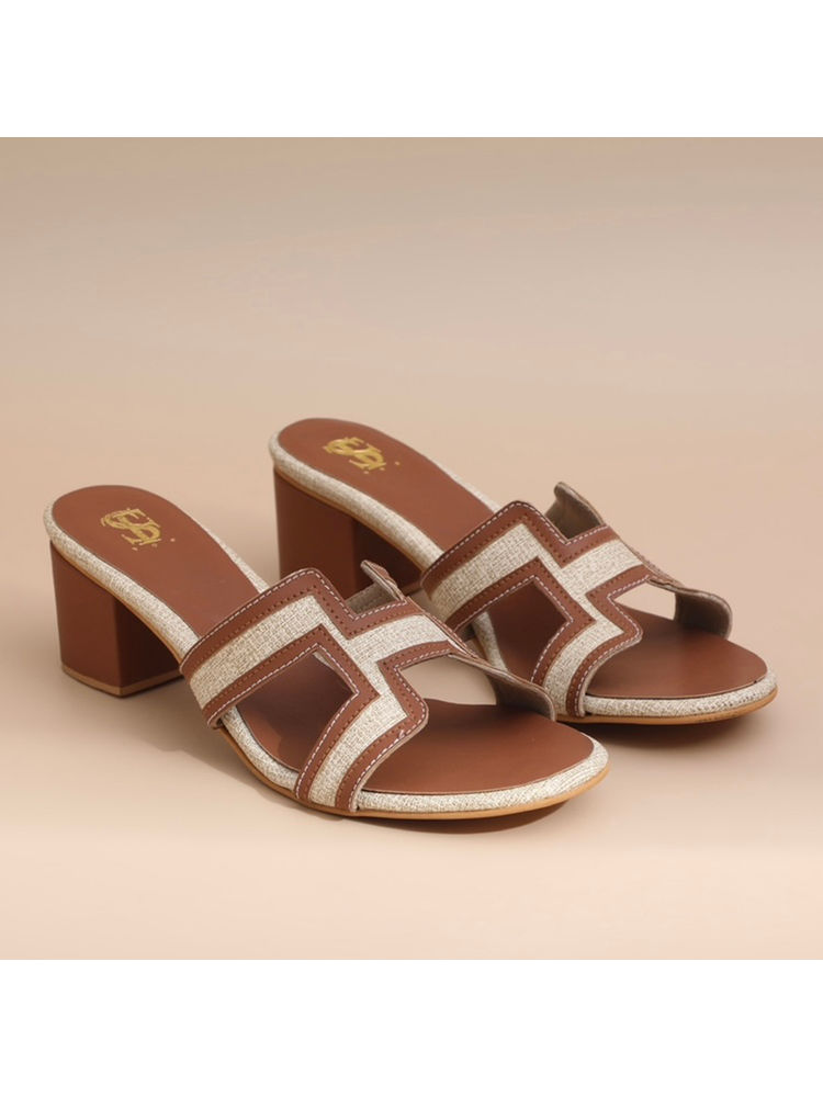 Shoe that fits you Brown Colorblock Heels-picture-33