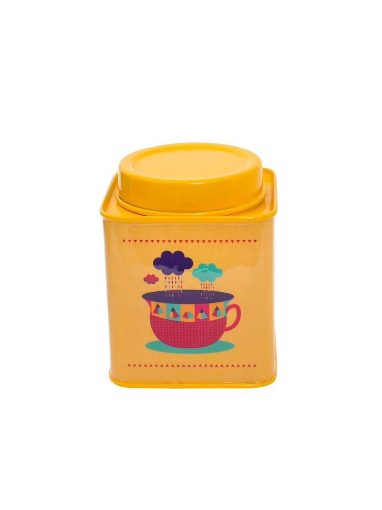 Chumbak Coffee Time Storage Tin - Yellow-picture-0