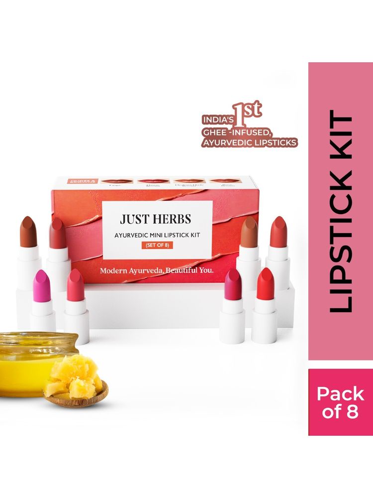 Just Herbs Ayurvedic Lipstick Micro-Mini Kit - Kit Of 8-picture-28