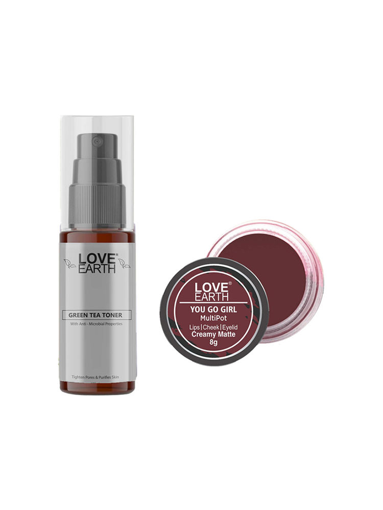 Love Earth Lip Tint & Cheek Tint You Go Girl + Green Tea Toner-picture-25