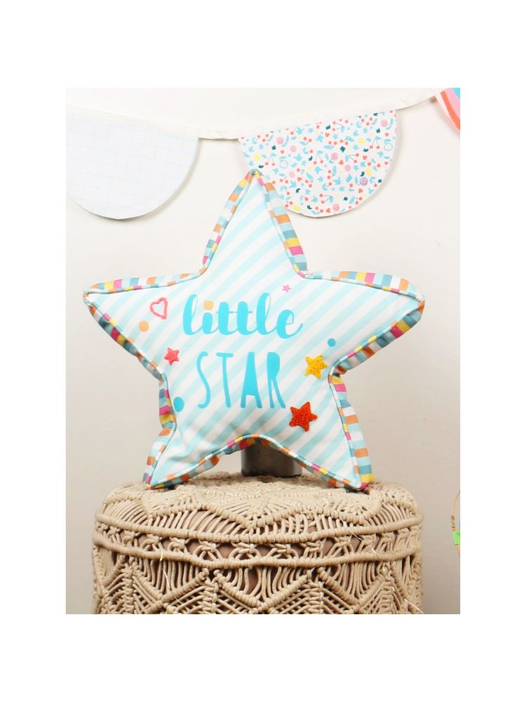 Sivya by Home Micro Filled Star Shaped Cushion for kids 16x16 Inch -White and Blue Pack of 1-image-40