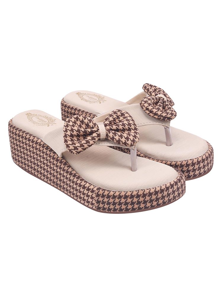 Shoetopia Ethnic Brown Wedges For Women-picture-13