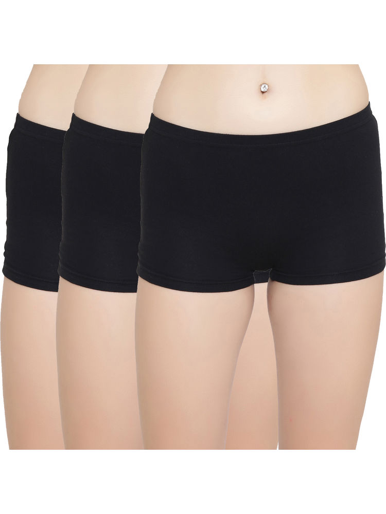 Leading Lady Pack Of 3 Pcs Boyshorts - Black-picture-23