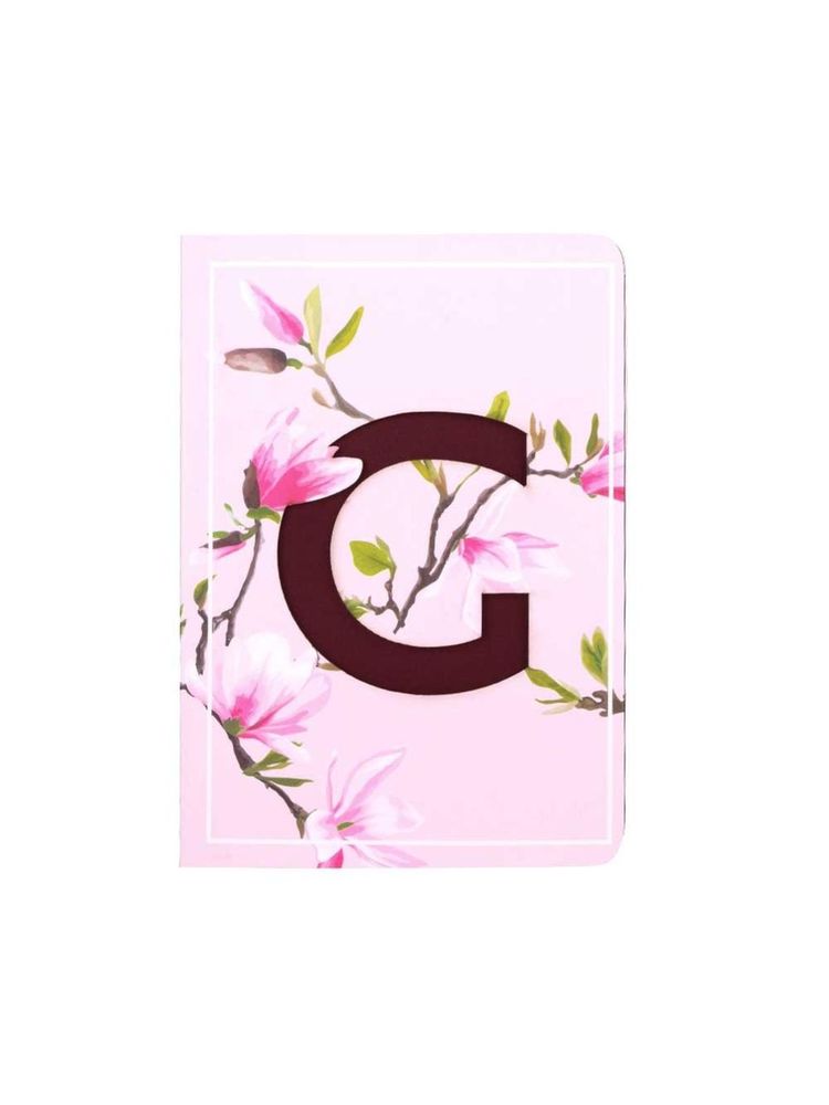 Doodle Initial G - Floral Monogram Notebook