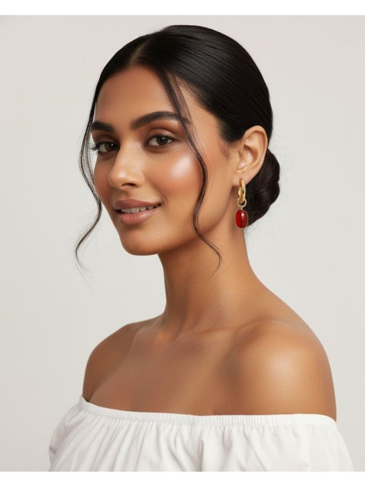Shopsiiri Red Opulent Onyx Earrings-image-18