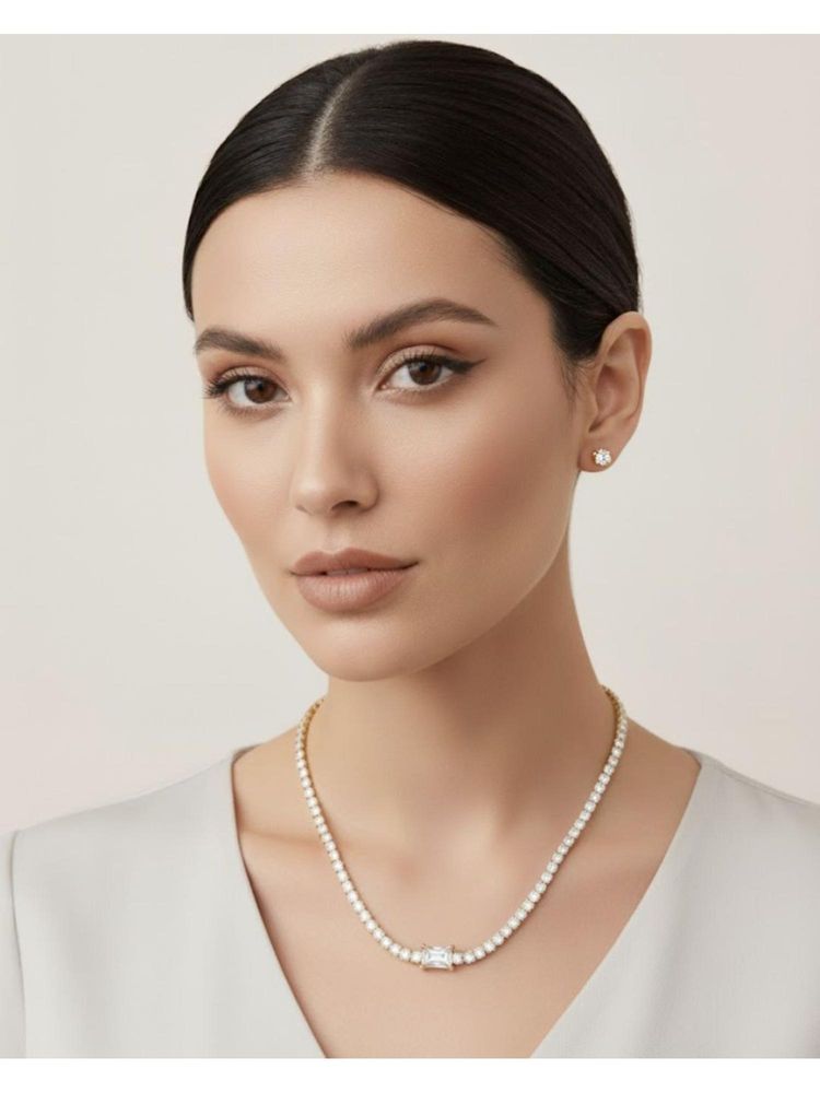 Shopsiiri Glamora Tennis White Stone Necklace-image-36