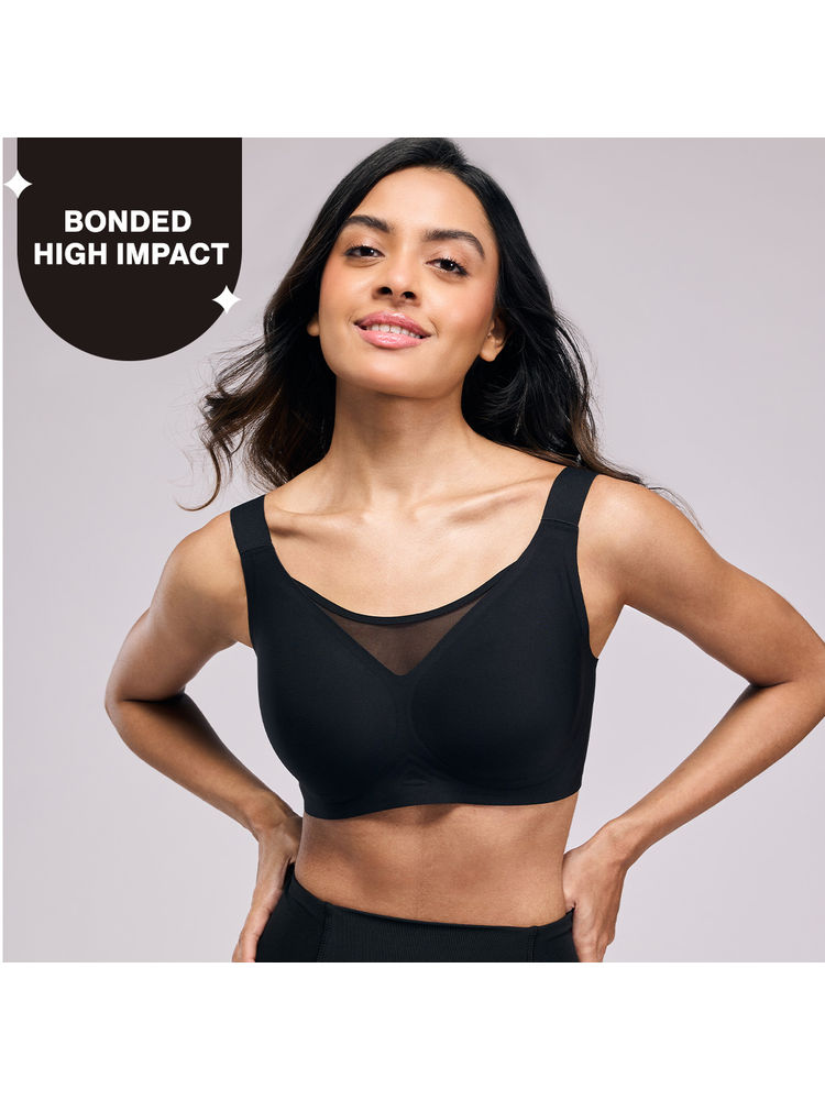 High-Impact Bonded Bounce Control Sports Bra- InvisiBlend™ Collection NYK911 Black